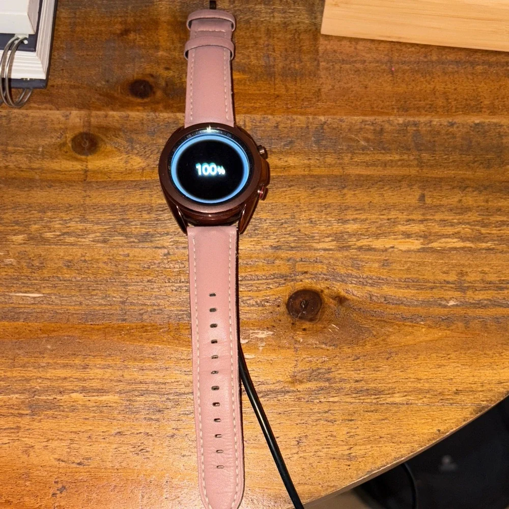 Samsung Galaxy Smartwatch Rosegold with Pink Strap (buckle is broken)